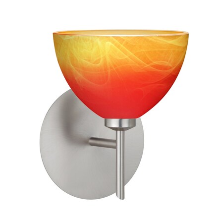 Besa Lighting Brella Mini Sconce, Solare, Satin Nickel Finish, 1x40W Halogen 1SW-4679SL-SN